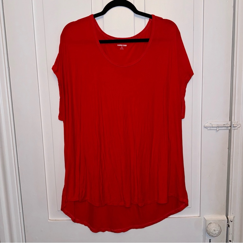 ✨lands' end coral red scoop neck top✨